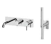 Remer Metrica Смеситель для ванны встраиваемый, излив, лейка, с встраиваемой частью, цвет: cromo MC53D2