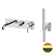 Remer Metrica Смеситель для ванны, излив, лейка, с внутренней частью, цвет: oro spazzolato MC53D2BG