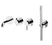 Remer Metrica Смеситель для ванны встраиваемый, излив, лейка, с встраиваемой частью, цвет: cromo MC53D2P