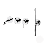 Remer Metrica Смеситель для ванны встраиваемый, излив, лейка, со скрытой частью, цвет: bianco opaco MC53D2PBO