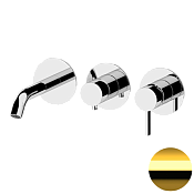 Remer Metrica Смеситель для ванны встраиваемый, 2 потребителя, с внутренней частью, цвет: oro lucido MC54D2PDO