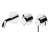 Remer Metrica Смеситель для ванны встраиваемый, 3 потребителя, с встраиваемой частью, цвет: cromo MC54D3P