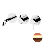 Remer Metrica Смеситель для ванны, 3 потребителя, с внутренней частью, цвет: rame spazzolato MC54D3PRP