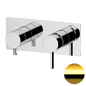 Remer Metrica Смеситель для ванны встраиваемый, 3 потребителя, с внутренней частью, цвет: oro lucido MC93ZDO