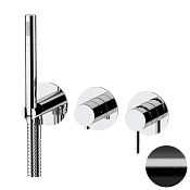 Remer Metrica Смеситель для ванны, 2 потребителя, с внутренней частью, цвет: cromo nero spazzolato MC97D2PCFP