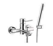 Remer Minimal Смеситель для ванны с душем, лейка, держатель, шланг 150 см, цвет: cromo N02