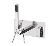 Remer Q-Design Смеситель для ванны встраиваемый, излив, лейка, с встраиваемой частью, цвет: cromo QD04