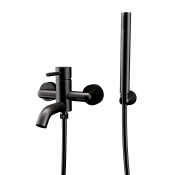 Remer X Style Смеситель для ванны с душем, лейка, шланг 150 см, цвет: cromo nero spazzolato X02CFP