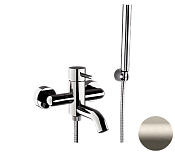 Remer X Style Смеситель для ванны с душем, лейка, держатель, шланг 150 см, цвет: visual inox X02XV