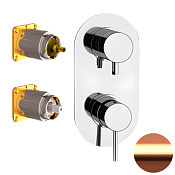 Remer X Style Смеситель для ванны встраиваемый, 3 потребителя, внешняя часть, цвет: rame spazzolato X93KBRP