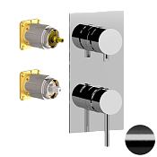 Remer X Style Смеситель для ванны встраиваемый на 3 потребителя, цвет: cromo nero spazzolato X93QKBCFP
