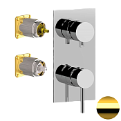 Remer X Style Смеситель для ванны встраиваемый на 3 потребителя, цвет: oro lucido X93QKBDO