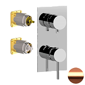 Remer X Style Смеситель для ванны встраиваемый на 3 потребителя, цвет: rame spazzolato X93QKBRP