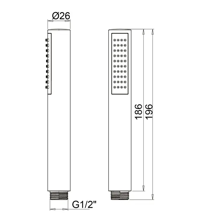 Almar Skinny Ручной душ, 1 режим, цвет: chrome E082019.CR