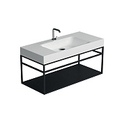 Kerasan Cento Консоль под раковину на 100 см подвесная, с металлической полкой, цвет: Nero matt 925131 Nero matt