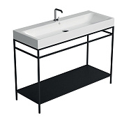 Kerasan Cento Консоль под раковину на 120 см напольная, с металлической полкой, цвет: Nero matt 924531 Nero matt