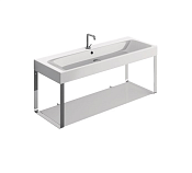 Kerasan Cento Консоль под раковину на 120 см, подвесная, со стеклянной полкой, цвет: Cromo 9127K1cr