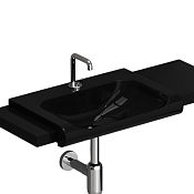 Kerasan Inka Project Панель керамическая накладная для раковины 35,5x32 см, цвет: Nero lucido 341704