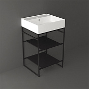 Simas Agile Консоль под раковину AG51 напольная 51х46х72h см, прямоугольная, цвет: черный матовый AGSA51