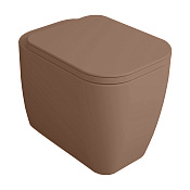 Simas Henges Унитаз напольный 38х55 см, безободковый, настенный/напольный слив, цвет: moka matt HE01 moka mat