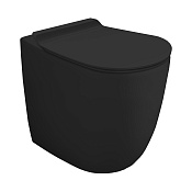 Simas Vignoni Унитаз приставной 36,5х56 см, безободковый, универсальный слив, цвет: nero matt VI21 nero matt