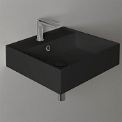 Simas Agile Раковина подвесная 51х46 см, с переливом, 1 отверстие под смеситель, цвет: nero matt AG51 nero matt*1