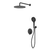 Whitecross Y Душевая система встраиваемая, смеситель, верхний и ручной душ, цвет: черный матовый YSET04TOPBL