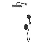 Whitecross Y Душевая система встраиваемая с термостатом, верхний и ручной душ, цвет: черный матовый YSET08TOPBL