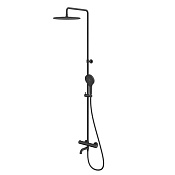 Whitecross Y Душевая стойка с термостатом, излив: ручной и верхний душ, цвет: черный матовый Y1234TOPBL