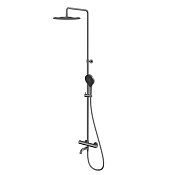 Whitecross Y Душевая стойка с термостатом, излив, ручной и верхний душ, цвет: графит брашированный Y1234TOPGM