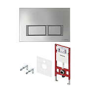 Tece Spring Инсталляция для унитаза 4 в 1 с кнопкой смыва, креплением и шумоиз., цвет: хром глянц. S955201