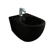 ArtCeram File 2.0 Биде подвесное 37x52 см, 1 отв с переливом, покрытие Saniglaze, цвет: glossy black FLB003 03 00