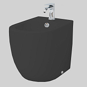 ArtCeram File 2.0 Биде напольное 37x52 см, 1 отв, с переливом, покрытие Saniglaze, цвет: matt black FLB004 17 00