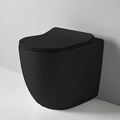 ArtCeram File 2.0 Унитаз приставной 37x52 см, смыв торнадо, покрытие Saniglaze, цвет: matt black FLV007 17 00