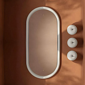 ArtCeram Milano Зеркало 55x100h см, с LED-подсветкой и сенсорным выключателем, цвет: matt white ACS019 05