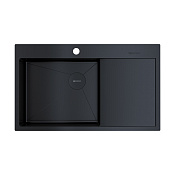 Omoikiri Akisame 86-L Side GB Кухонная мойка из нерж. стали, крыло справа, 86x20 см, цвет: графит 4997043