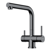 Omoikiri Takamatsu-S GM Смес. для кухни с выдв. излив. и возм. подкл. фильтр, цвет: вороненная сталь 4994564