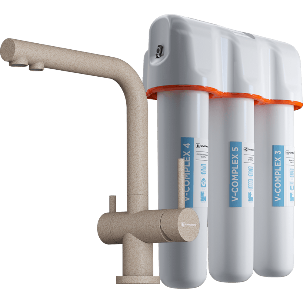 Omoikiri Смеситель для кухни с фильтром в комплекте, цвет: бежевый 4055.8028P