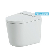ArtCeram Hype Унитаз приставной безободковый с крышкой, с биде 38x59 см, Saniglaze, цвет: matt white KHYV002 05 00
