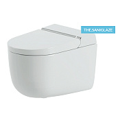 ArtCeram Hype Унитаз подвесной безободковый с крышкой с биде 38x59 см, Saniglaze, цвет: glossy white KHYV001 01 00