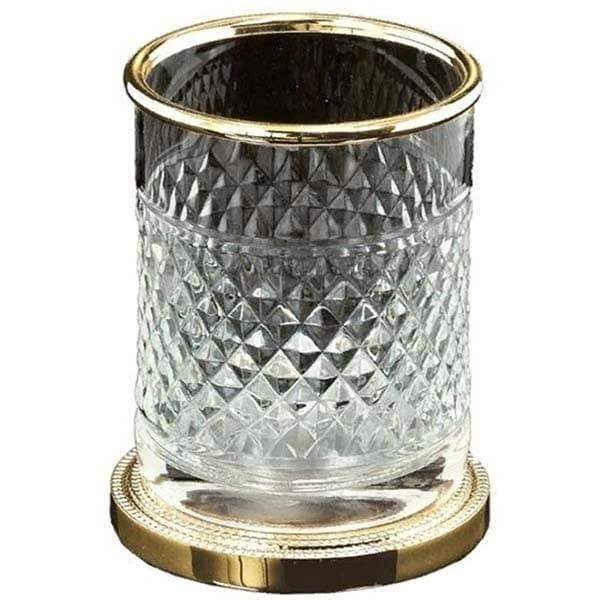 Boheme Murano Cristal Стакан настольный, стеклянный полупрозрачный, цвет: gold 10218