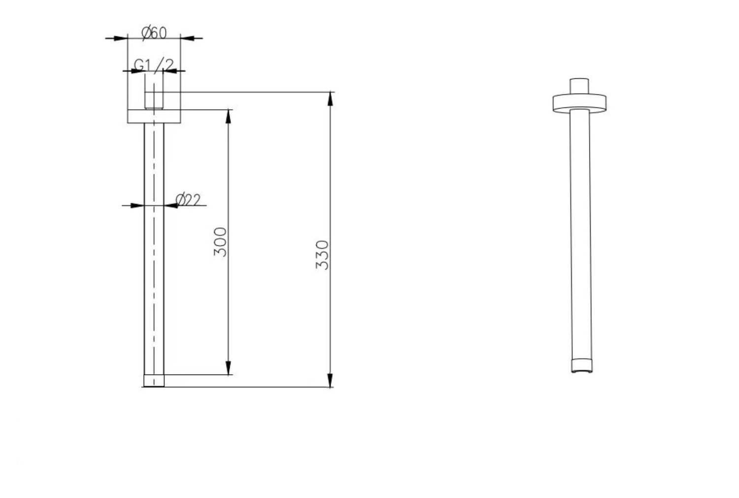 Boheme Uno Кронштейн потолочный 33 см, цвет: gold 629-UNO-G