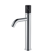 Boheme Stick Смеситель для раковины высокий, без д/к, высота излива 20,6 см, цвет: chrome/black 122-CR-MR-B