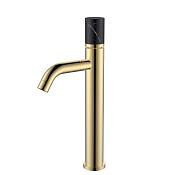 Boheme Stick Смеситель для раковины высокий, без д/к, высота излива 20,6 см, цвет: gold/black 122-G-MR-BLACK