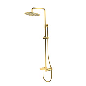 Boheme Stick Linea Душевая стойка: смеситель, ручн. душ 1 вид струи, верх. душ 30 см, цвет: gold 128-GG.3