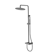 Boheme Stick Linea Душевая стойка: смес, ручн. душ 1 режим, шланг, верх. душ 30 см, цвет: gun metall 128-GM.3