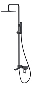 Boheme Q Душевая стойка: смеситель, ручной душ 1 вид струи, шланг, верхний душ 20 см, цвет: black 148-BB
