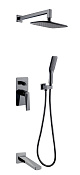 Boheme Venturo Душевой комплект встраиваемый - смеситель, верхн. и ручн. душ, цвет: shine gun metall 374-SGM-2