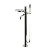 Boheme Stick Spirale Смеситель напольный с душевым набором - ручн. душ, шланг, цвет: nickel brush 129-NB.4