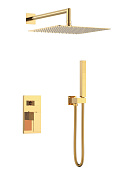 Boheme Qubic Душевой комплект встраиваемый - смеситель, верхний и ручной душ, цвет: gold 474-3-G